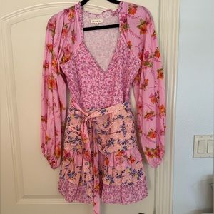 Super cute pink floral ruffle minidress, perfect condition